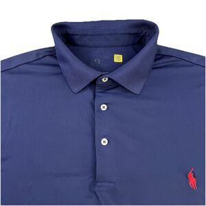 Polo Ralph Lauren Performance Polo Shirt Men 2XLT Blue Short Sleeve Golf Stretch